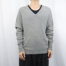 画像2: 80's JAMES PRINGLE Vネック カシミアニットセーター (2)