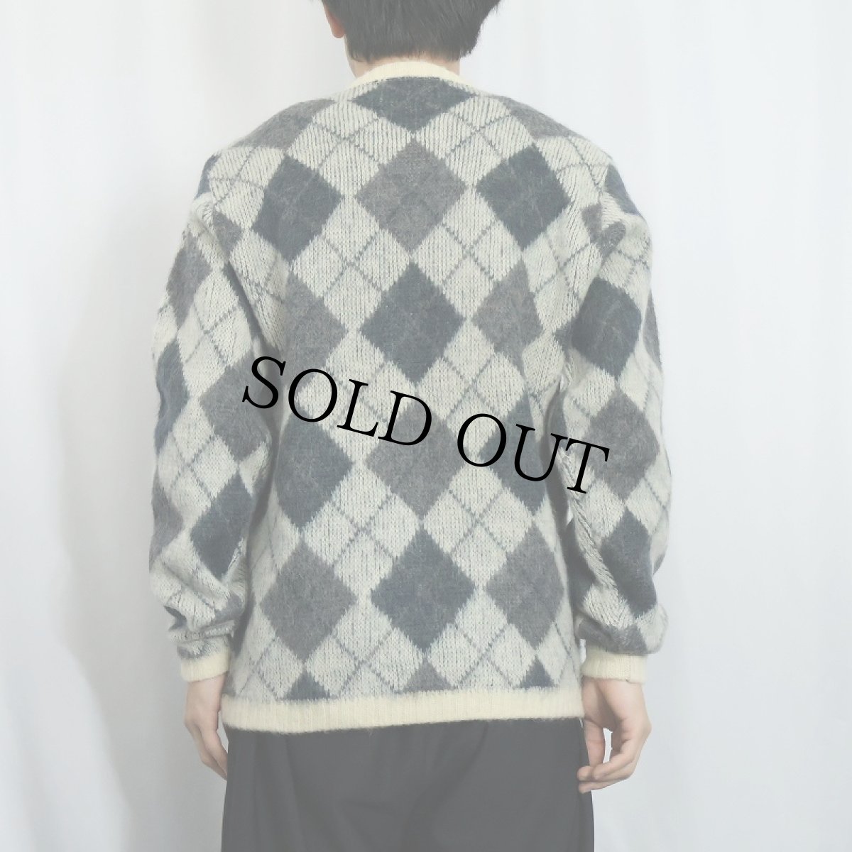 画像3: 【SALE】 60's Jantzen USA製 アーガイル柄 ウール×モヘア Vネックニットセーター XL (3)