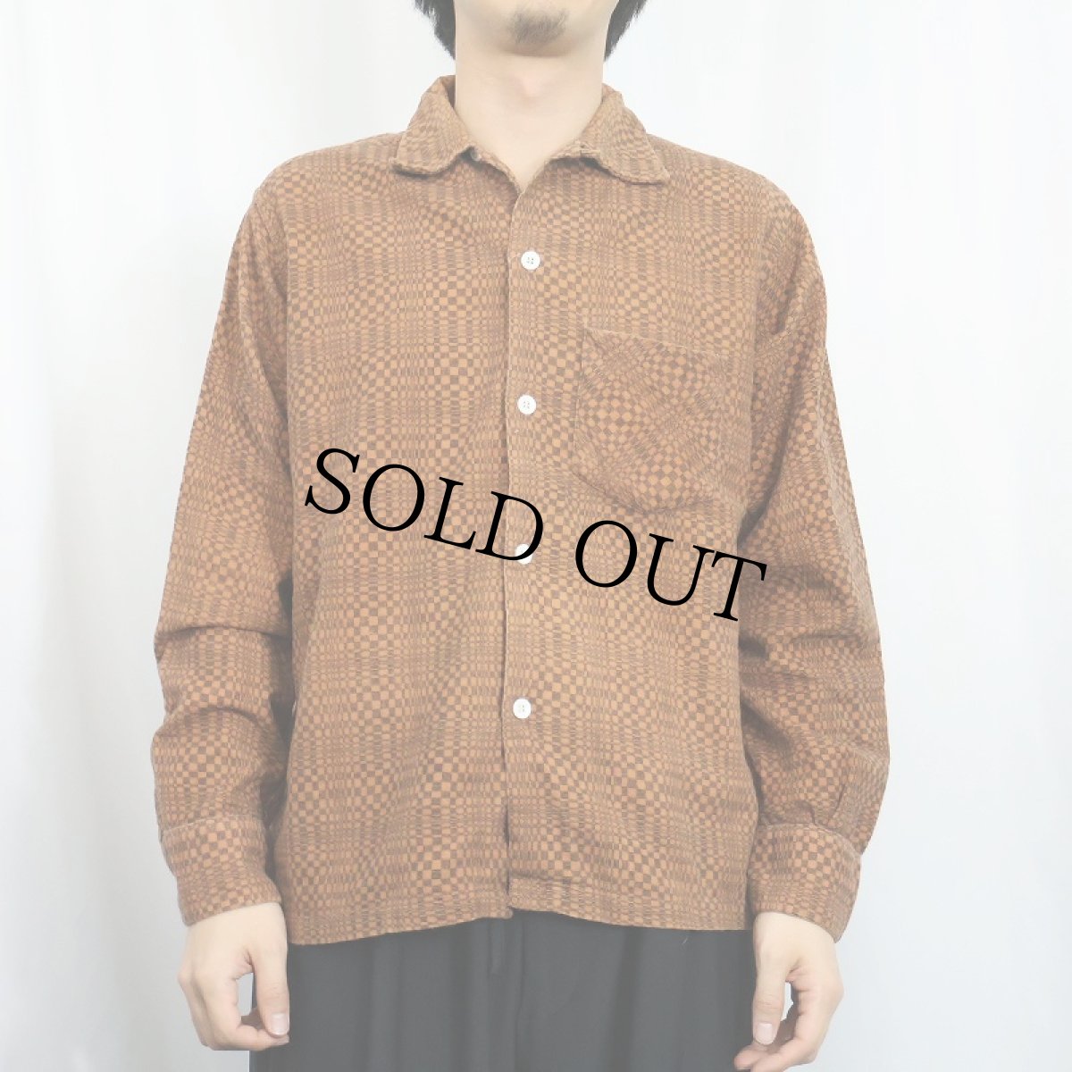 画像2: 50〜60's Sportswear ジオメトリック柄 プリントネルシャツ M (2)