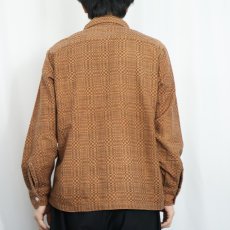 画像3: 50〜60's Sportswear ジオメトリック柄 プリントネルシャツ M (3)