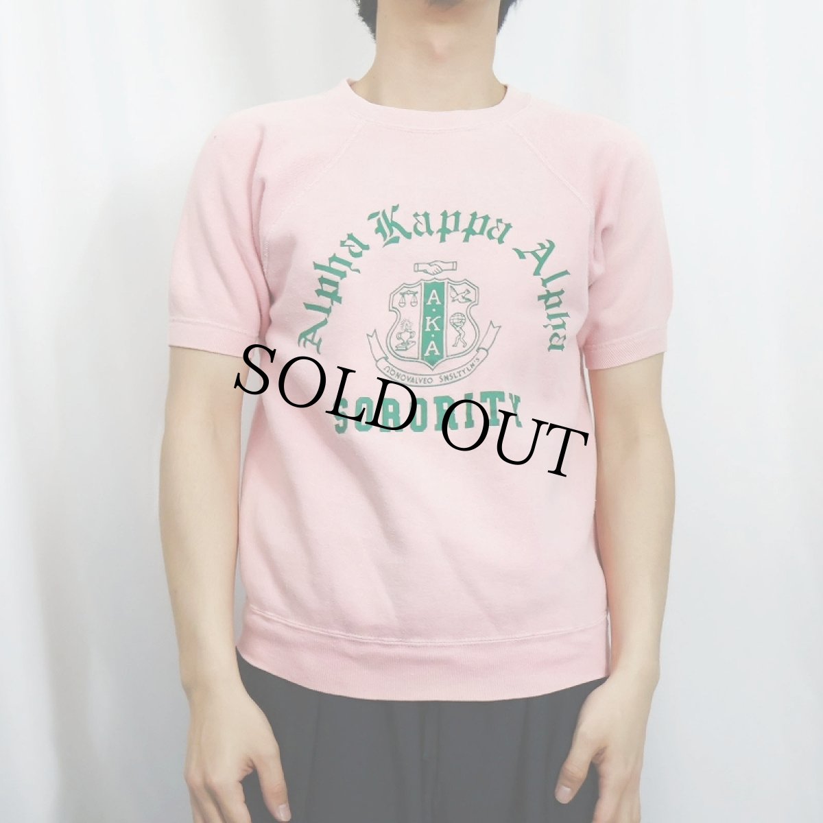 画像2: 60's Allen "Alpha Kappa Alpha" プリント半袖スウェット M (2)