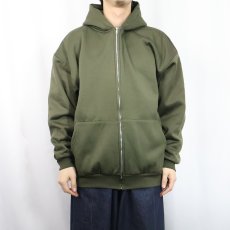 画像2: 90's PLUMA 裏サーマル スウェットジップパーカー XL (2)
