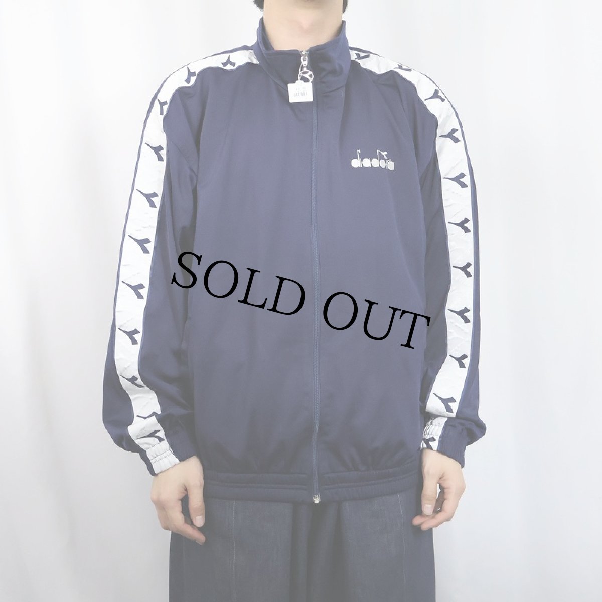 画像2: 90's〜 diadora サイドライン トラックジャケット NAVY SIZE50 (2)