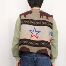 画像4: PENDLETON USA製 ネイティブ柄 ウールベスト XXL (4)