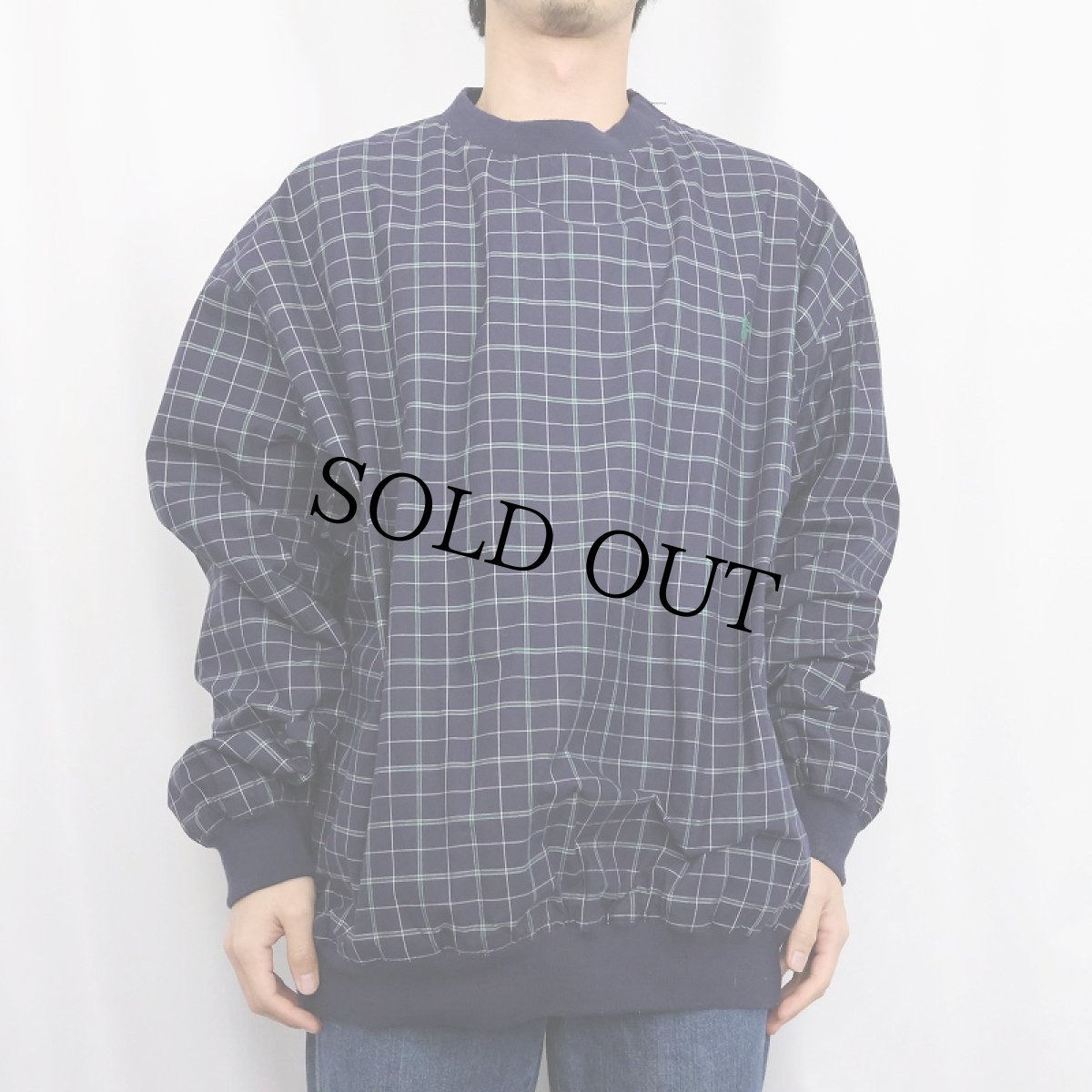 画像2: POLO GOLF RALPH LAUREN チェック柄 コットンプルオーバー NAVY XL (2)