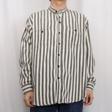 画像2: ストライプ柄 ヘビーネルシャツ (2)