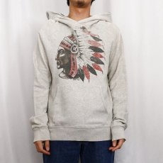 画像2: DENIM & SUPPLY RALPH LAUREN インディアンヘッド プリントスウェットフーディー L (2)