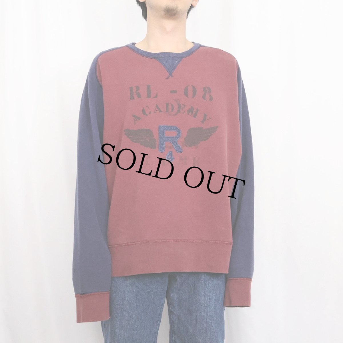 画像3: POLO Ralph Lauren 両Ｖ フリーダムスリーブ プリント/ワッペン付きスウェット XXL (3)