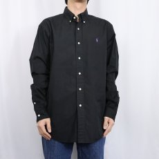画像2: Ralph Lauren "CLASSIC FIT" コットンボタンダウンシャツ BLACK L (2)
