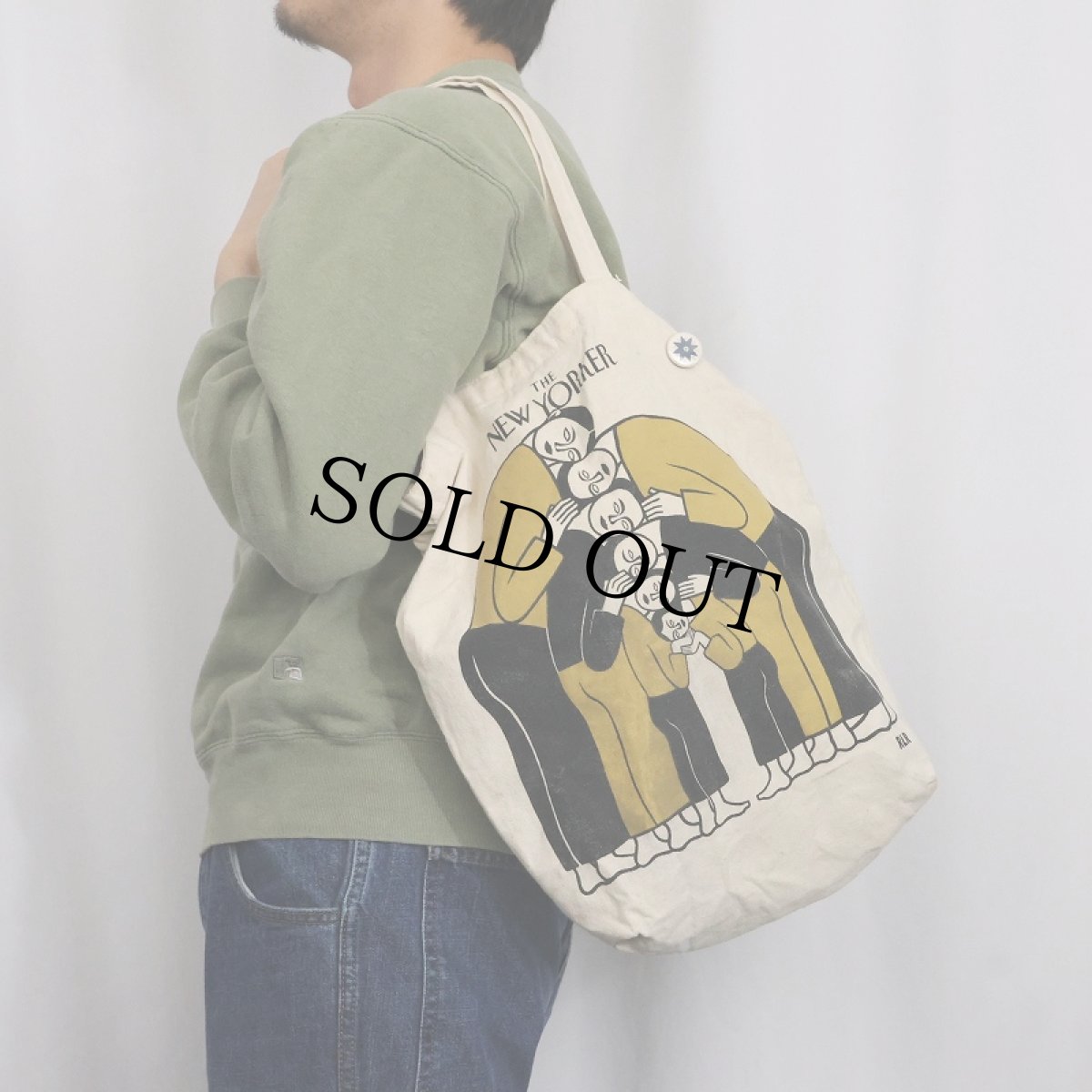 画像2: THE NEW YORKER イラストプリント キャンバストートバッグ (2)
