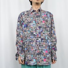 画像3: 2000's COTON DOUX アーティストジャケットプリントシャツ SIZE42 (3)