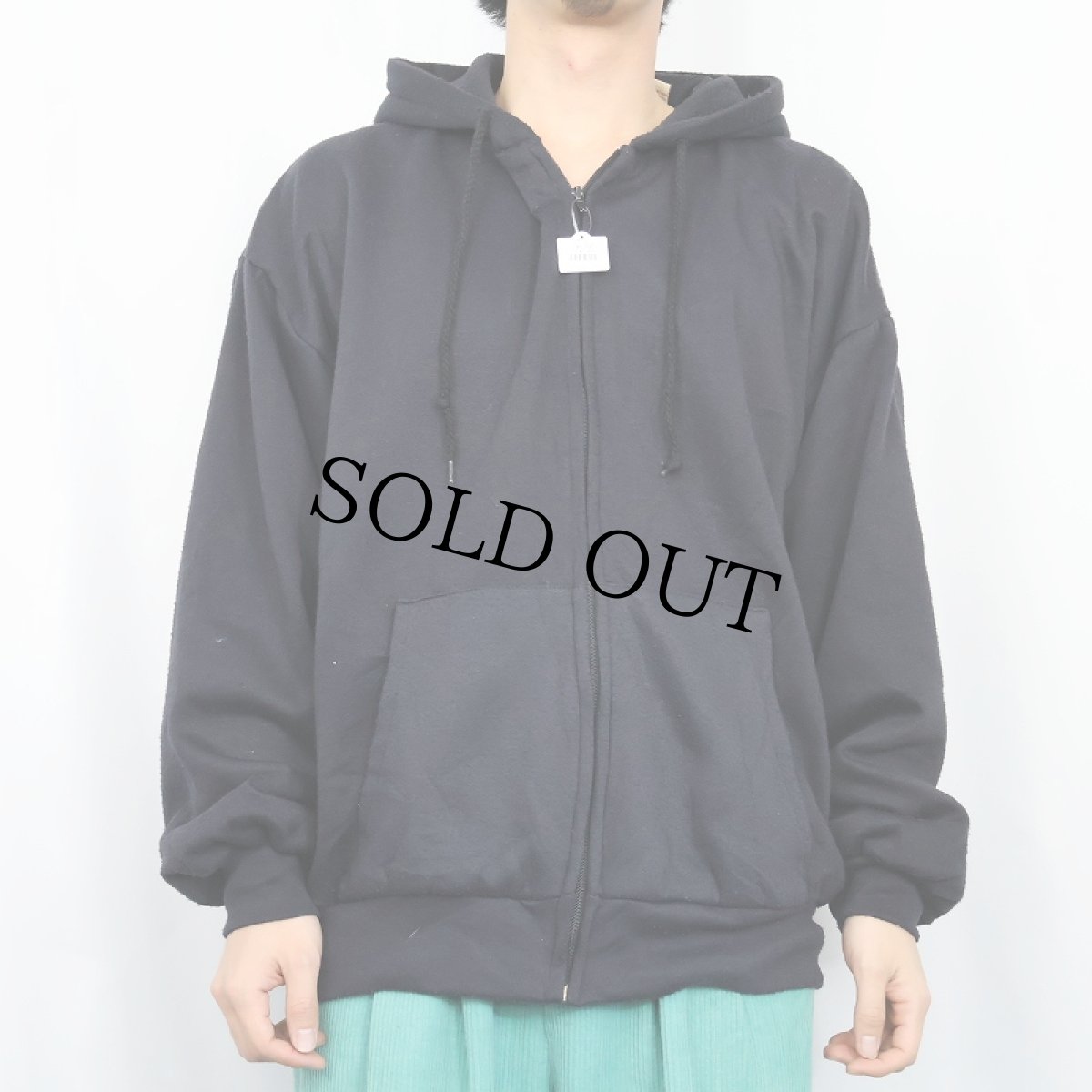 画像2: 90〜2000's NORTHWEST TERRITORY 裏サーマル スウェットジップパーカー BLACK XL (2)