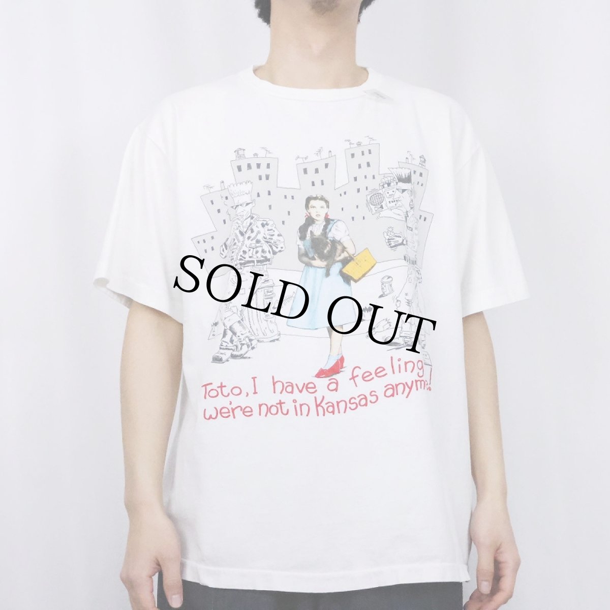 画像3: 90's The Wizard of Oz "Toto ,I have a feeling we're not in Kansas anymore !" ミュージカルプリントTシャツ (3)