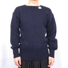 画像2: 50's〜 ウールニットセーター NAVY (2)