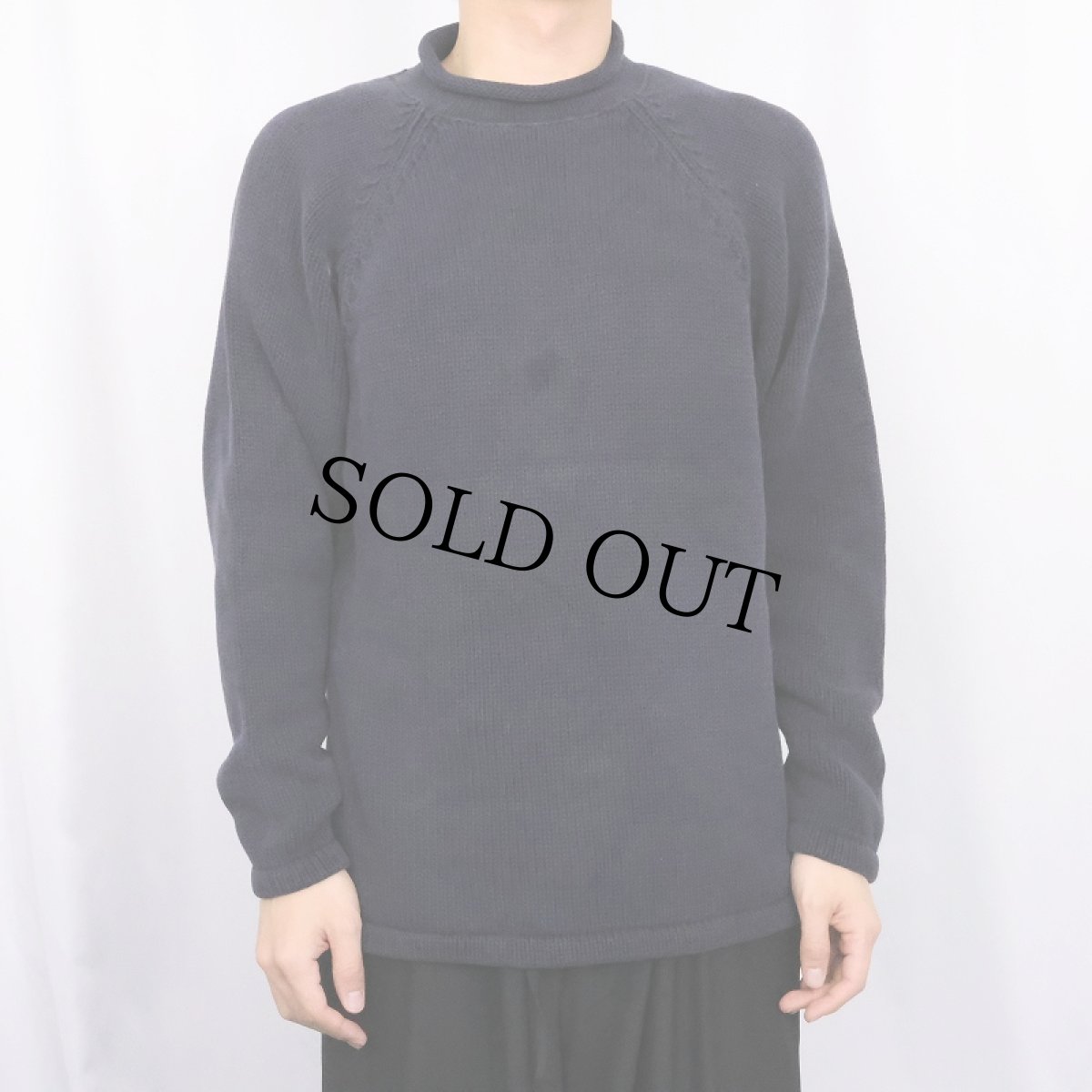 画像2: J.CREW ロールネック コットンニットセーター NAVY S (2)