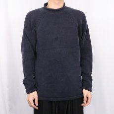 画像2: J.CREW ロールネック コットンニットセーター NAVY S (2)