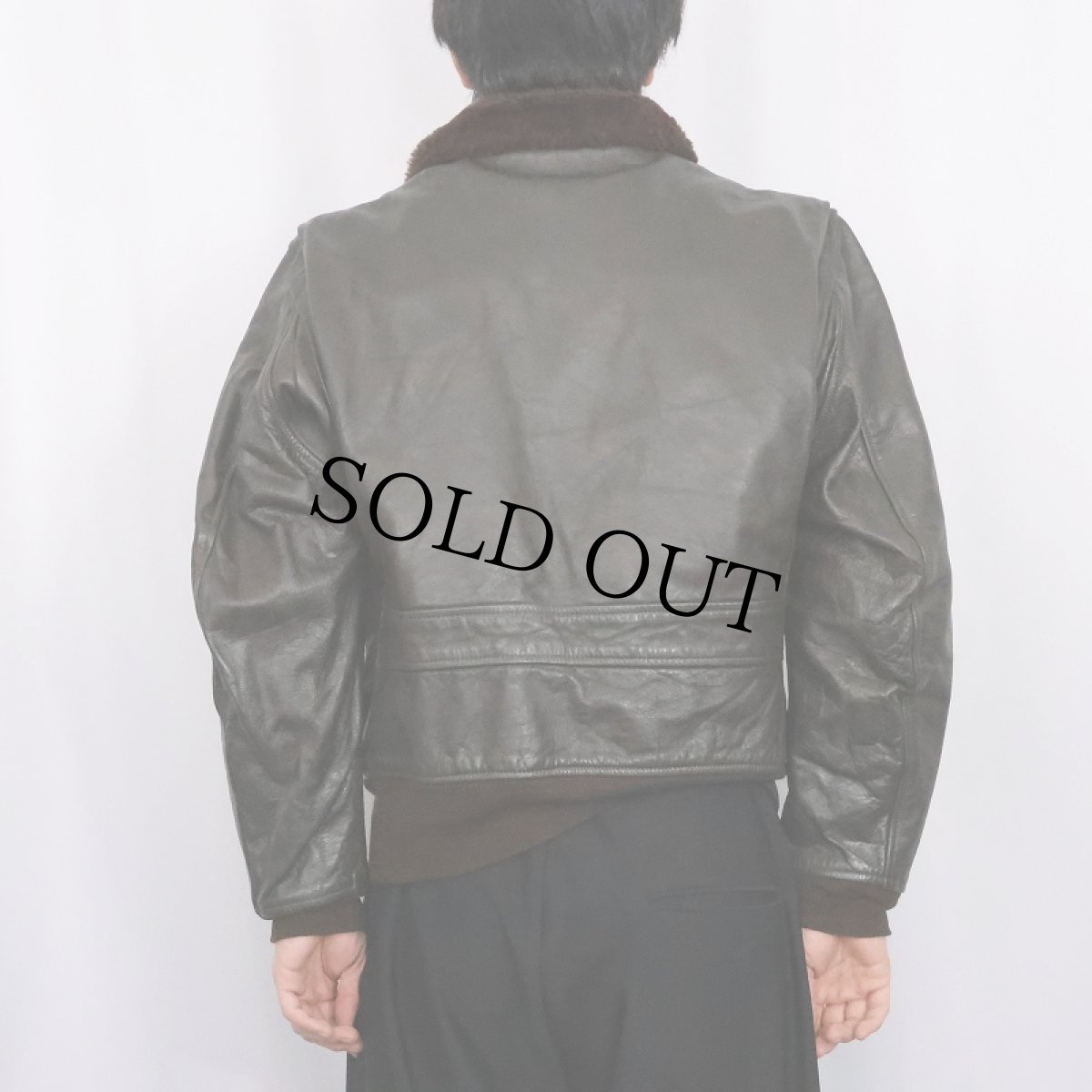 画像3: 80's U.S.NAVY G-1 レザーフライトジャケット (3)