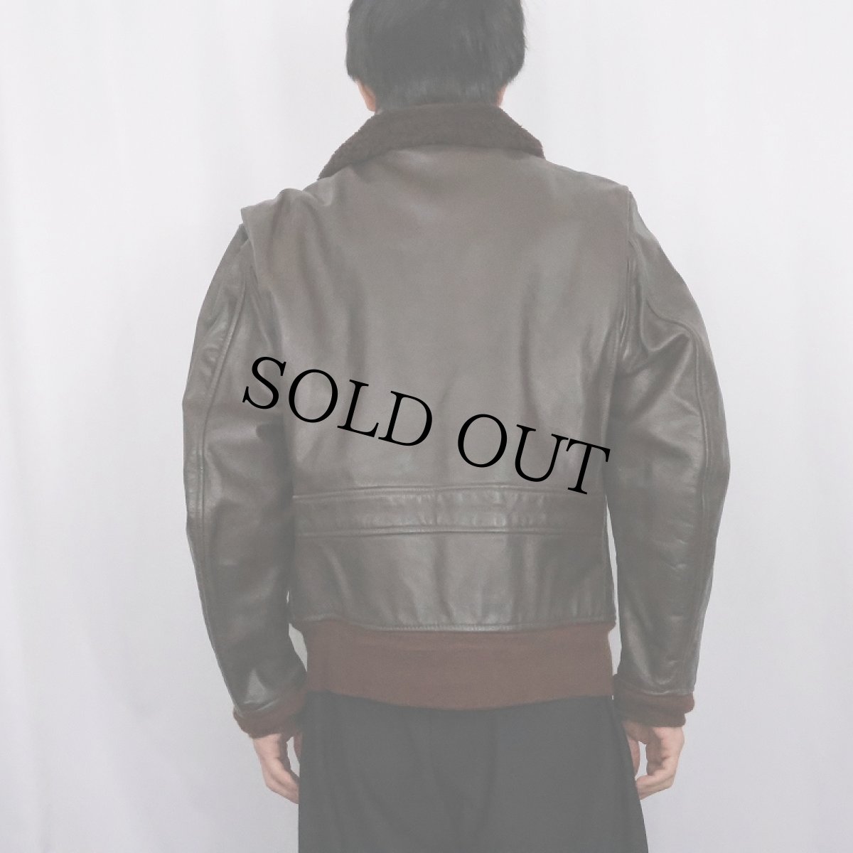 画像3: 80's U.S.NAVY G-1 レザーフライトジャケット SIZE42 (3)