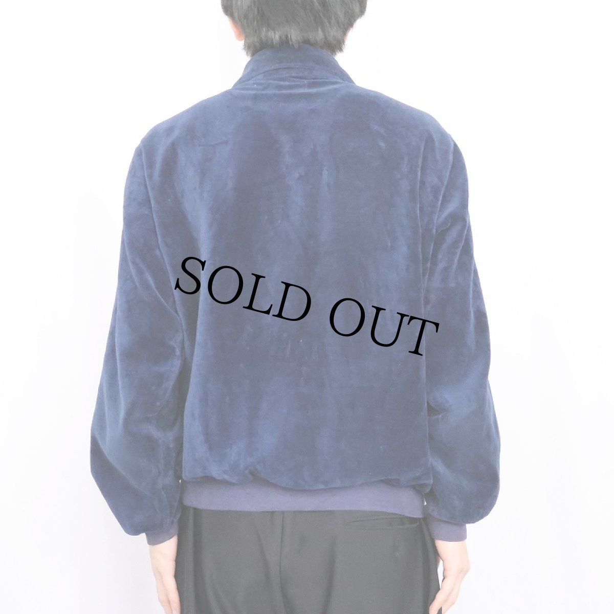 画像3: 70's〜 Velour by CAMPUS USA製 ハーフジップベロアスウェット NAVY L (3)