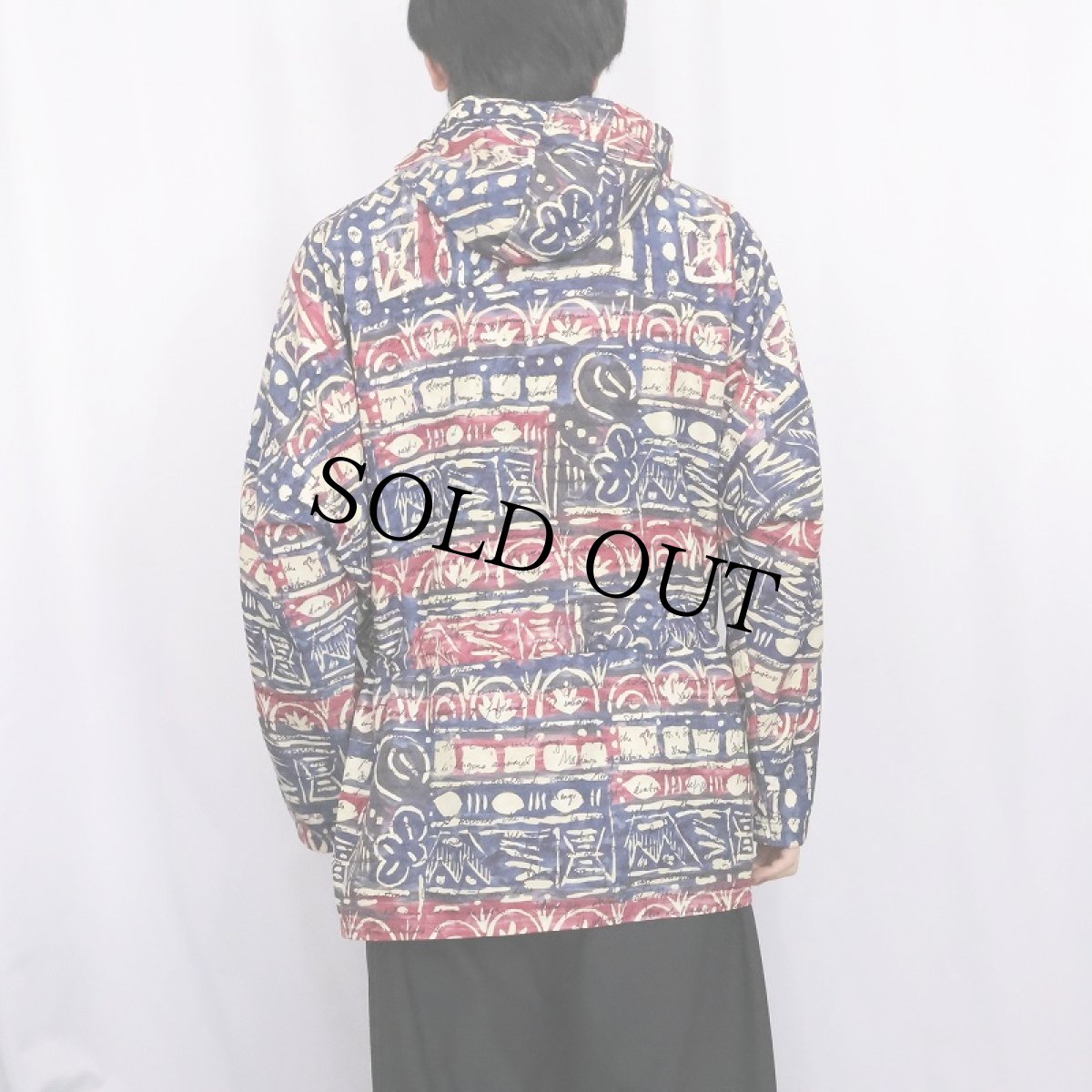 画像4: 90's BLACK DIAMOND USA製 ネイティブ柄 ナイロンアノラックパーカー S (4)