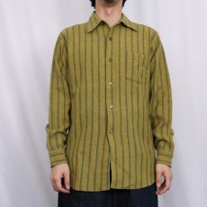 画像2: 60's PENDLETON ストライプ柄 ウールシャツ M (2)