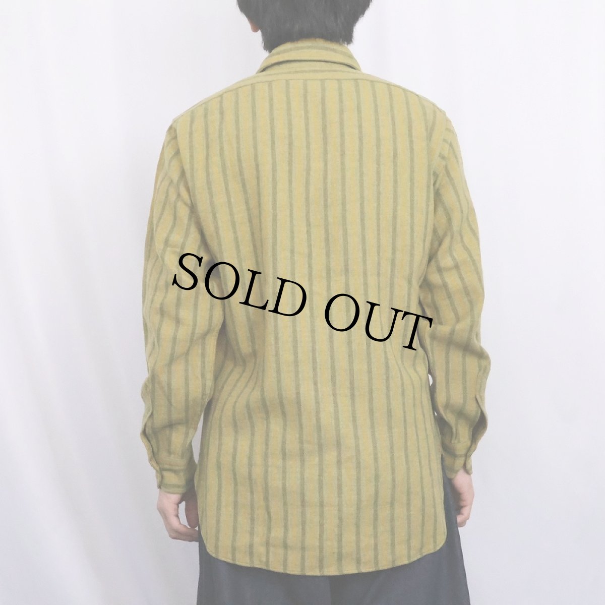 画像3: 60's PENDLETON ストライプ柄 ウールシャツ M (3)