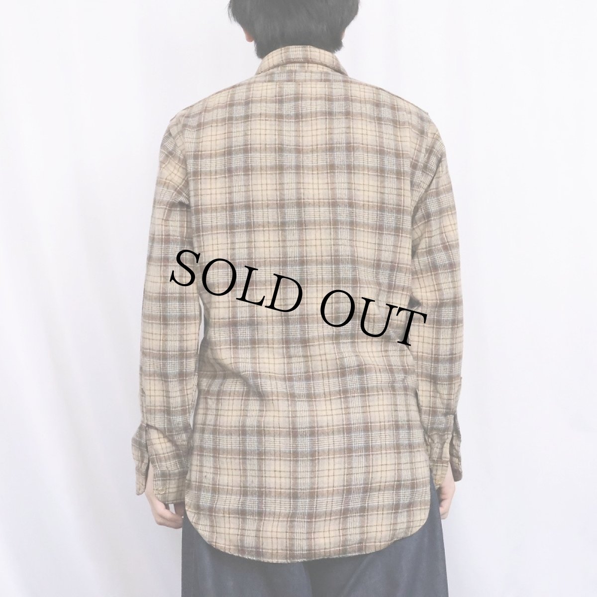 画像3: 70's PENDLETON USA製 チェック柄 ウールシャツ S (3)