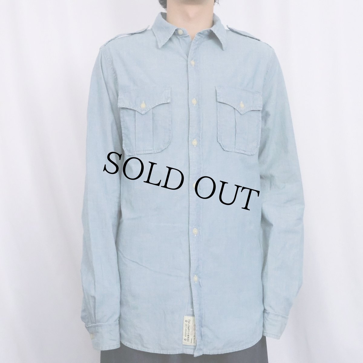 画像3: DENIM & SUPPLY RALPH LAUREN リメイクデザイン シャンブレーシャツ L (3)