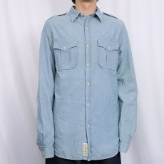 画像3: DENIM & SUPPLY RALPH LAUREN リメイクデザイン シャンブレーシャツ L (3)