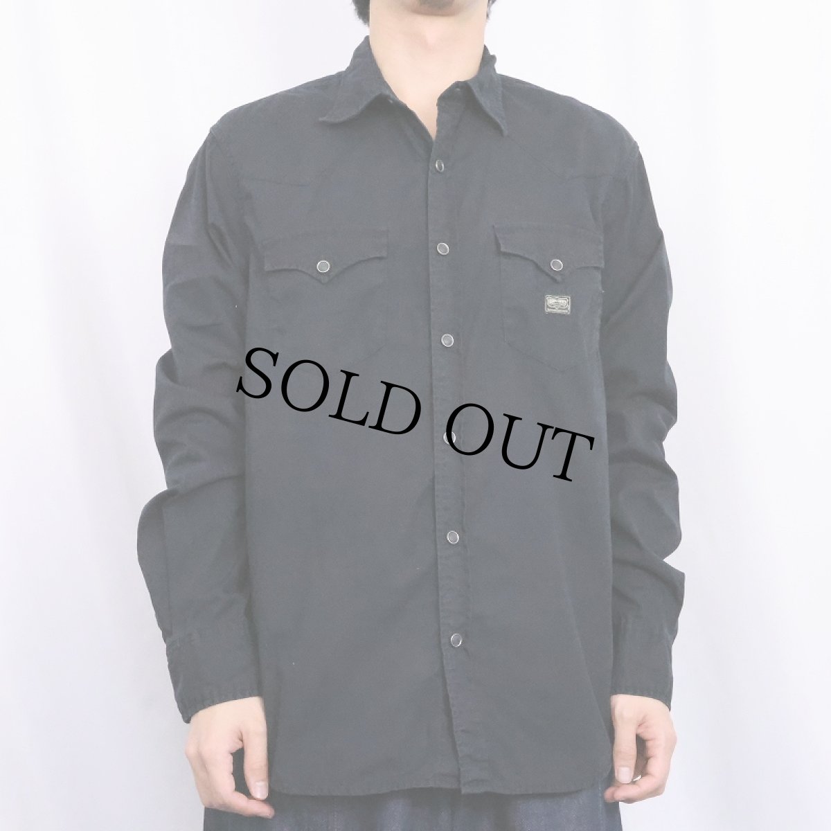 画像2: DENIM & SUPPLY RALPH LAUREN コットンウエスタンシャツ BLACK L (2)