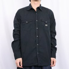 画像2: DENIM & SUPPLY RALPH LAUREN コットンウエスタンシャツ BLACK L (2)