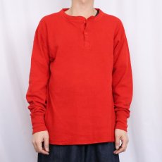 画像2: 90's L.L.Bean USA製 猫目ボタン ヘンリーネックロンT M (2)