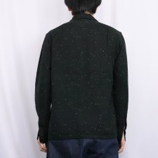 画像3: 50's Fujimiya TOKYO カラーネップ混 コットンレーヨンキャバジン オープンカラーシャツ BLACK (3)