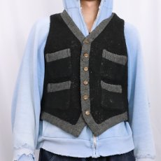 画像2: 〜40's 4ポケット ウールベスト BLACK (2)