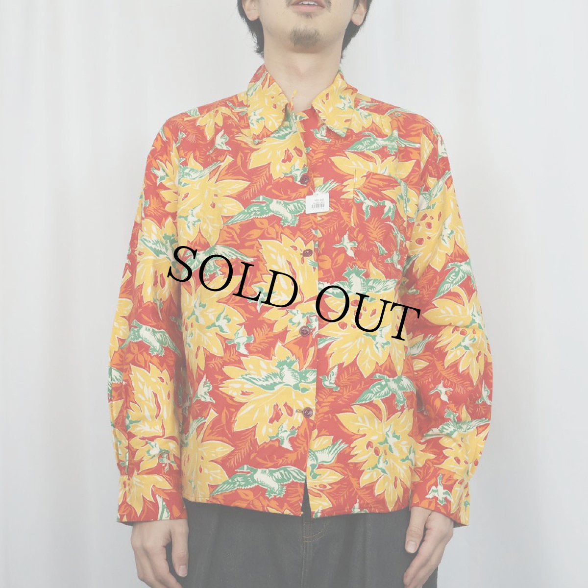 画像3: 40's Betty Brooks 花柄 オールオーバーパターン プリントネル ハワイアンシャツ DEADSTOCK (3)