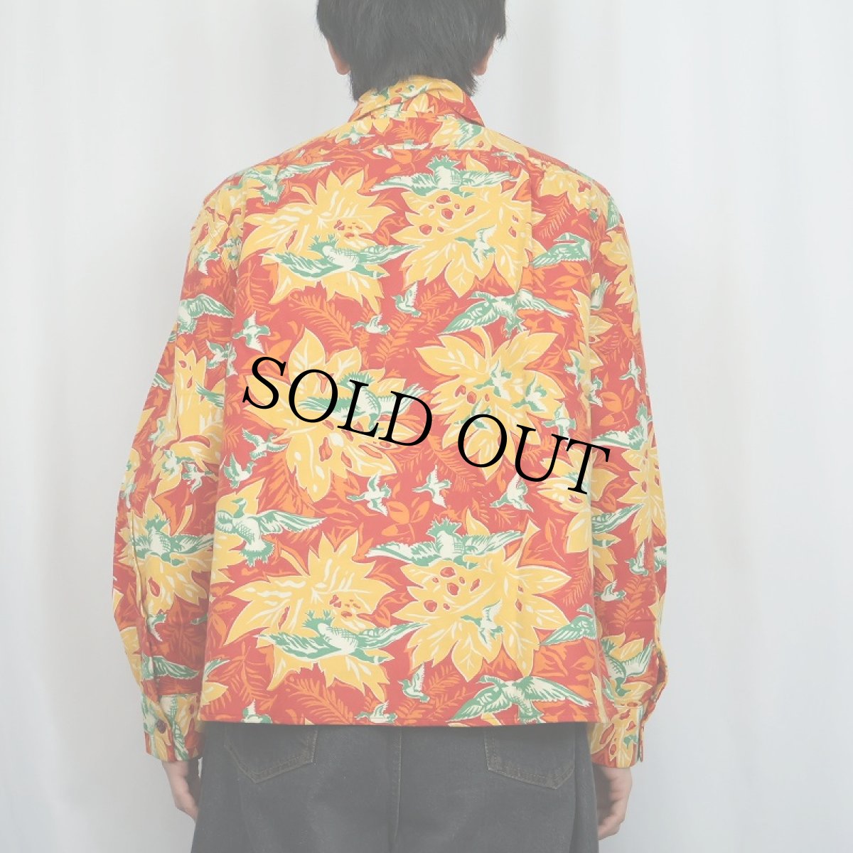 画像4: 40's Betty Brooks 花柄 オールオーバーパターン プリントネル ハワイアンシャツ DEADSTOCK (4)