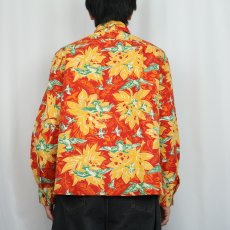 画像4: 40's Betty Brooks 花柄 オールオーバーパターン プリントネル ハワイアンシャツ DEADSTOCK (4)