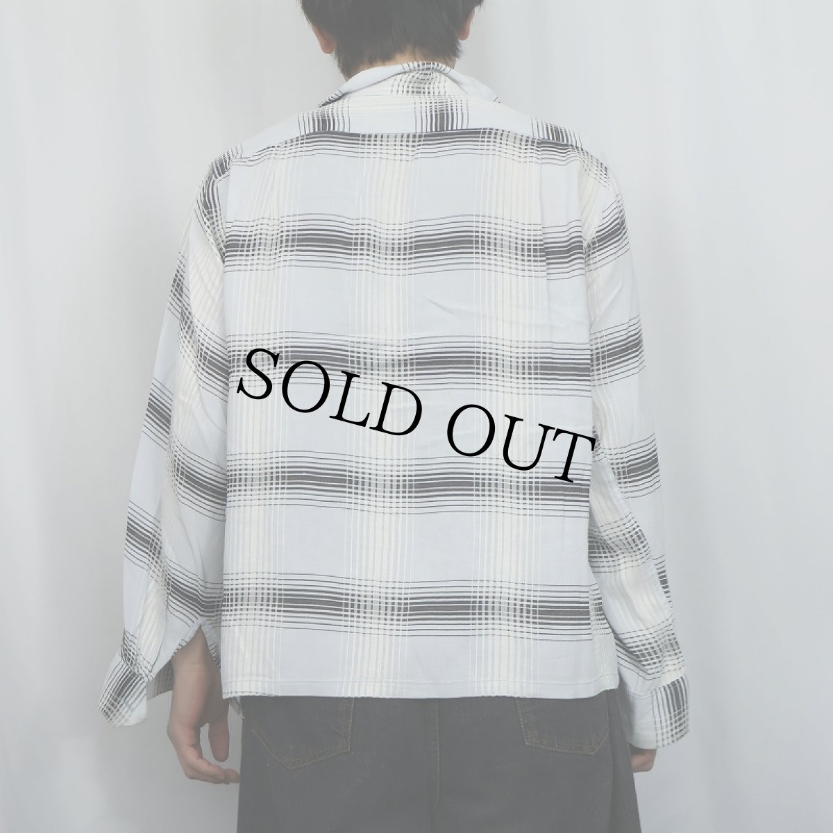 画像4: 50's Sportswear チェック柄 レーヨンオープンカラーシャツ SIZE15-M-15 1/2 (4)