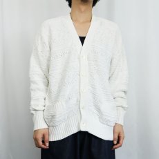 画像2: 90's GAP コットンケーブルニットカーディガン M (2)