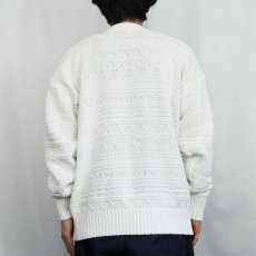 画像3: 90's GAP コットンケーブルニットカーディガン M (3)