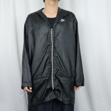画像2: 90's NIKE "ELITE" ポリエステル フーデッドジップジャケット BLACK M (2)