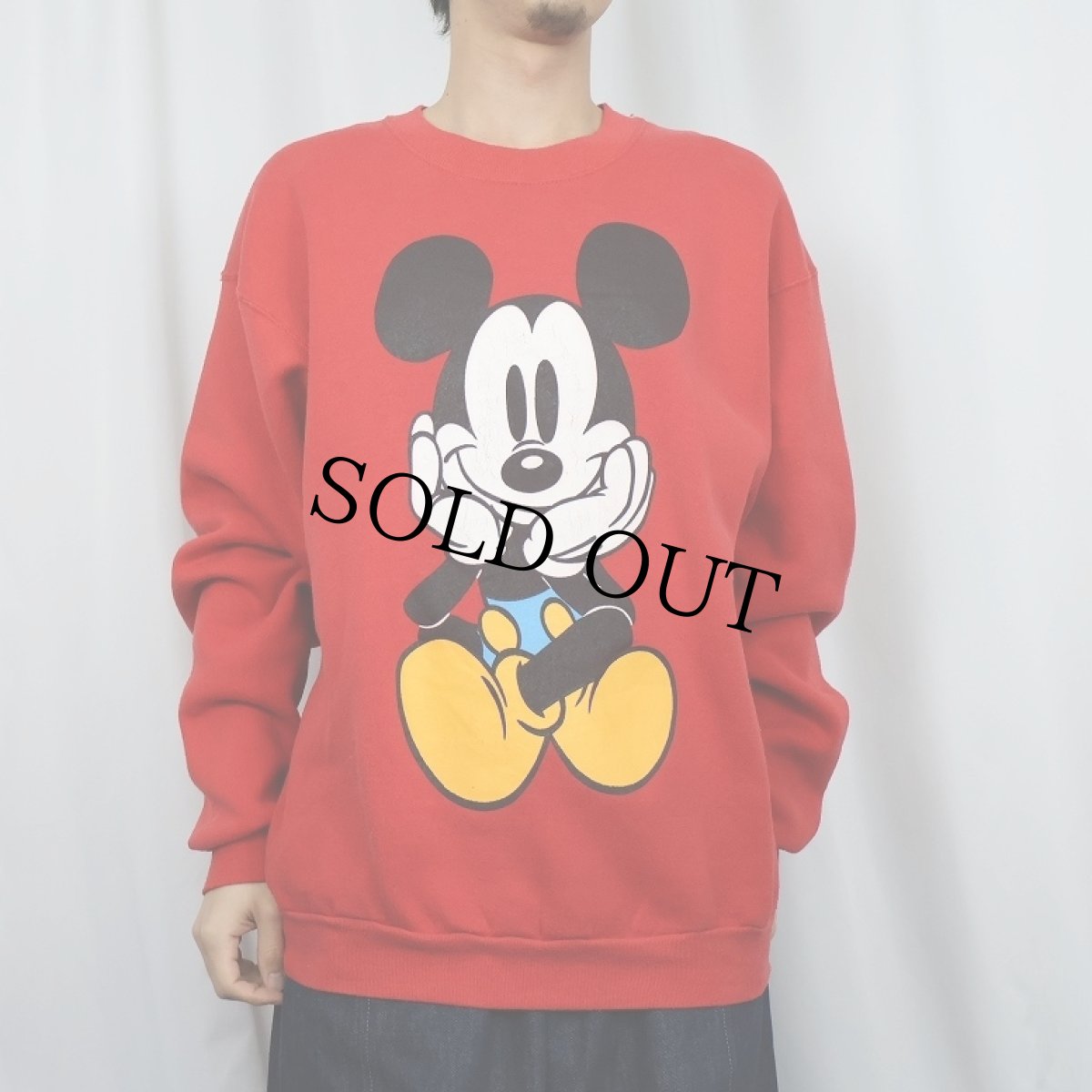 画像3: 90's MICKEY&CO. USA製 青パンミッキー キャラクタープリントスウェット L (3)