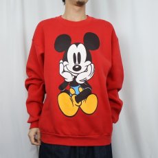 画像3: 90's MICKEY&CO. USA製 青パンミッキー キャラクタープリントスウェット L (3)