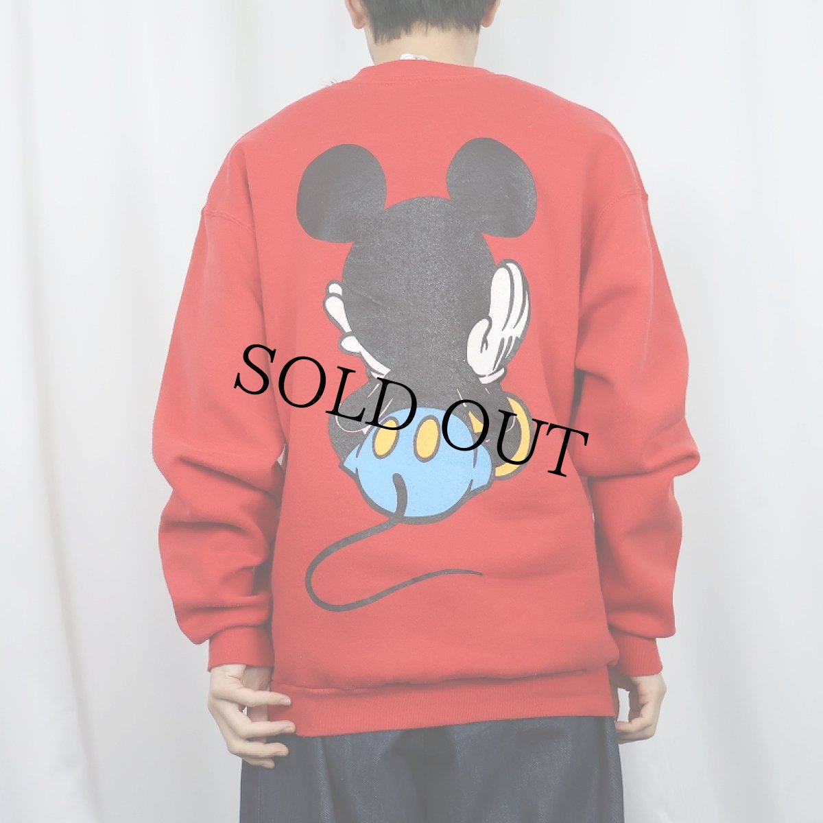 画像4: 90's MICKEY&CO. USA製 青パンミッキー キャラクタープリントスウェット L (4)