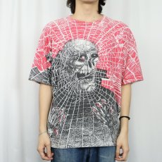 画像3: 90's〜 Morbid Rags "Skull × Spider Web" 大判プリントTシャツ XL (3)