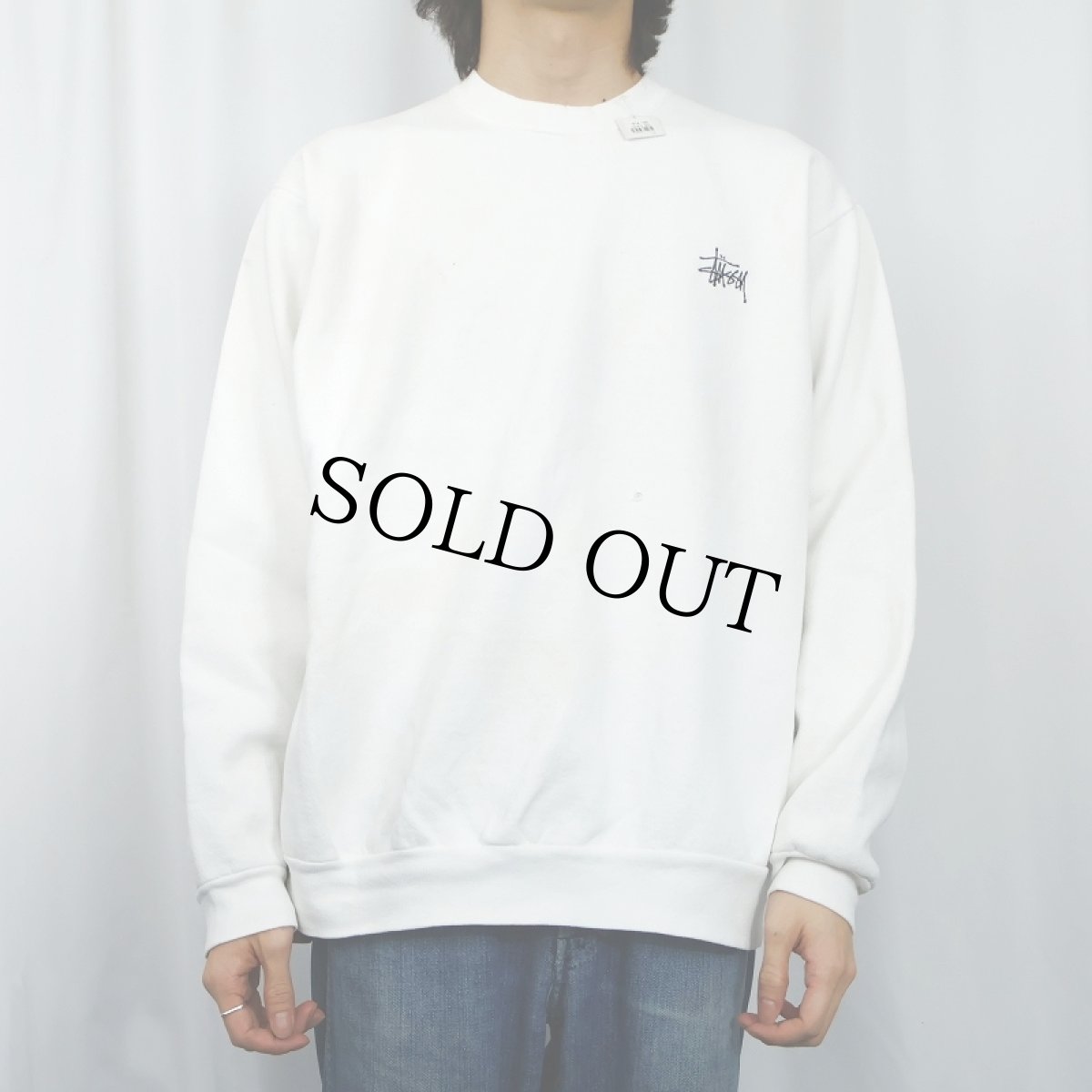 画像2: 80's STUSSY ロゴ刺繍スウェット XL (2)