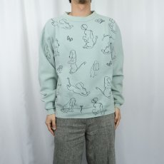 画像3: 90's James Thurber USA製 "Thurber's Dogs" アートプリントスウェット L (3)