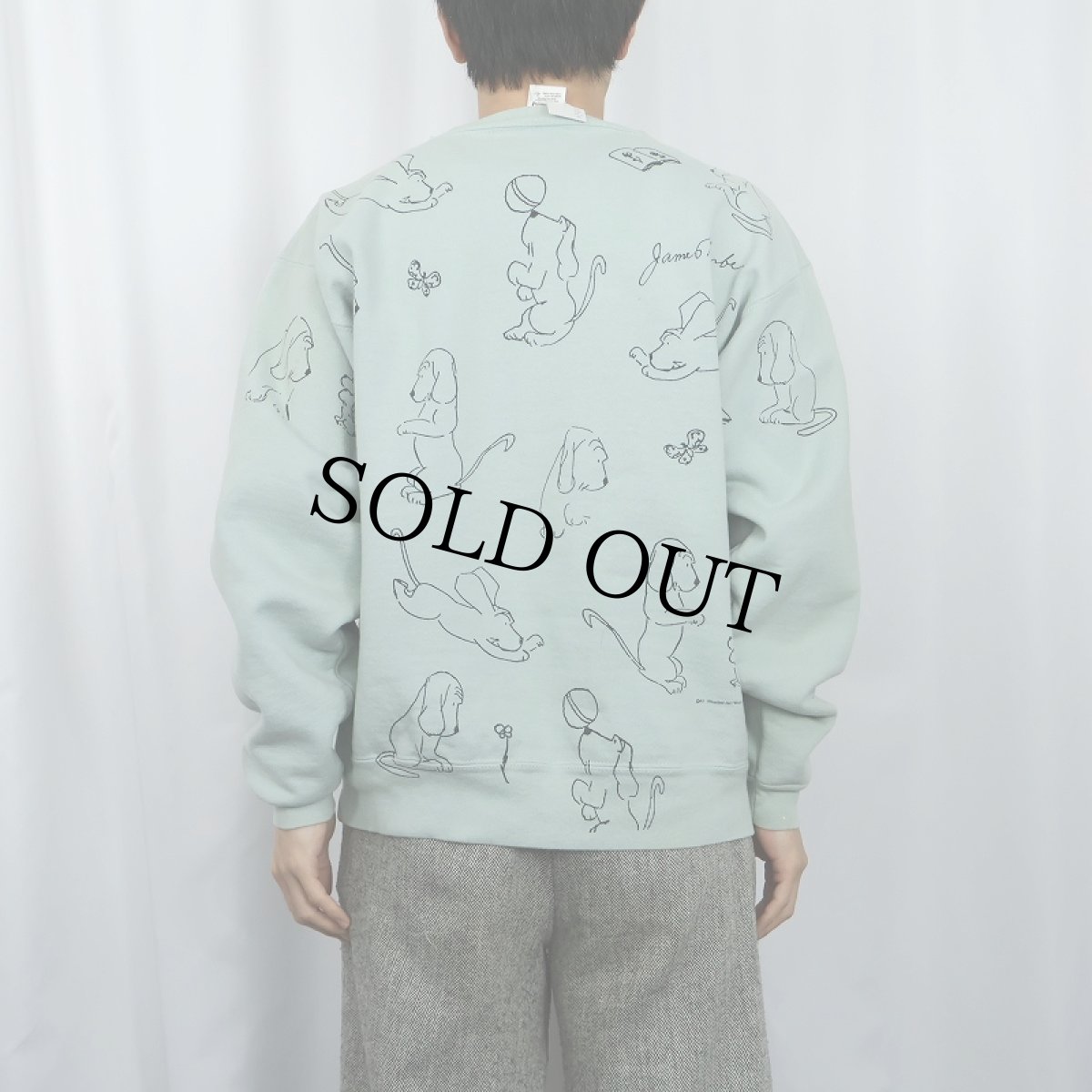 画像4: 90's James Thurber USA製 "Thurber's Dogs" アートプリントスウェット L (4)