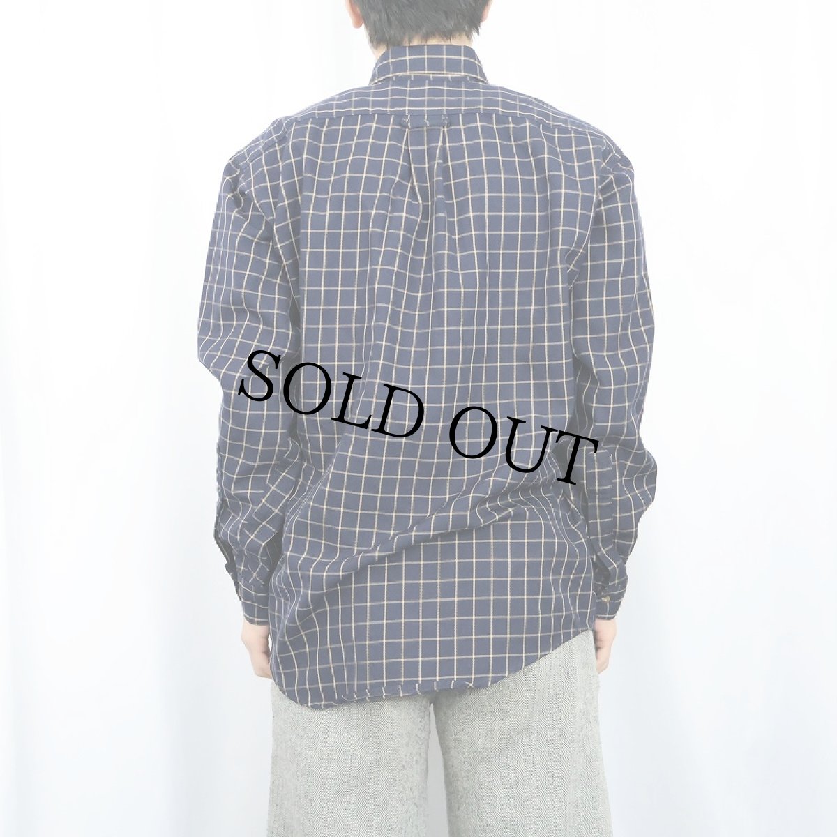 画像3: FILSON チェック柄 ウールボタンダウンシャツ NAVY M (3)