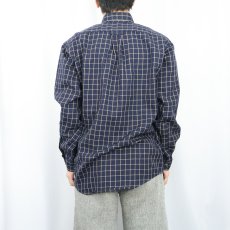 画像3: FILSON チェック柄 ウールボタンダウンシャツ NAVY M (3)